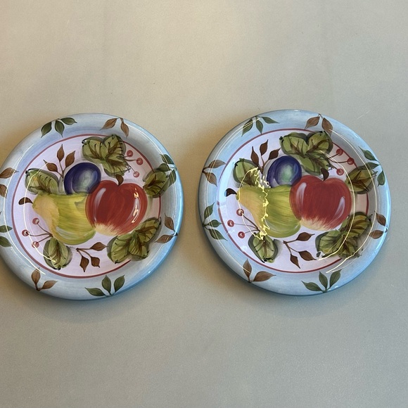 Heritage Mint Ltd. 2 Black Forest Fruits 8” Hand Painted Dessert or Salad Plates - Picture 3 of 7